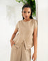 TEXTURED CAP SLEEVE TOP